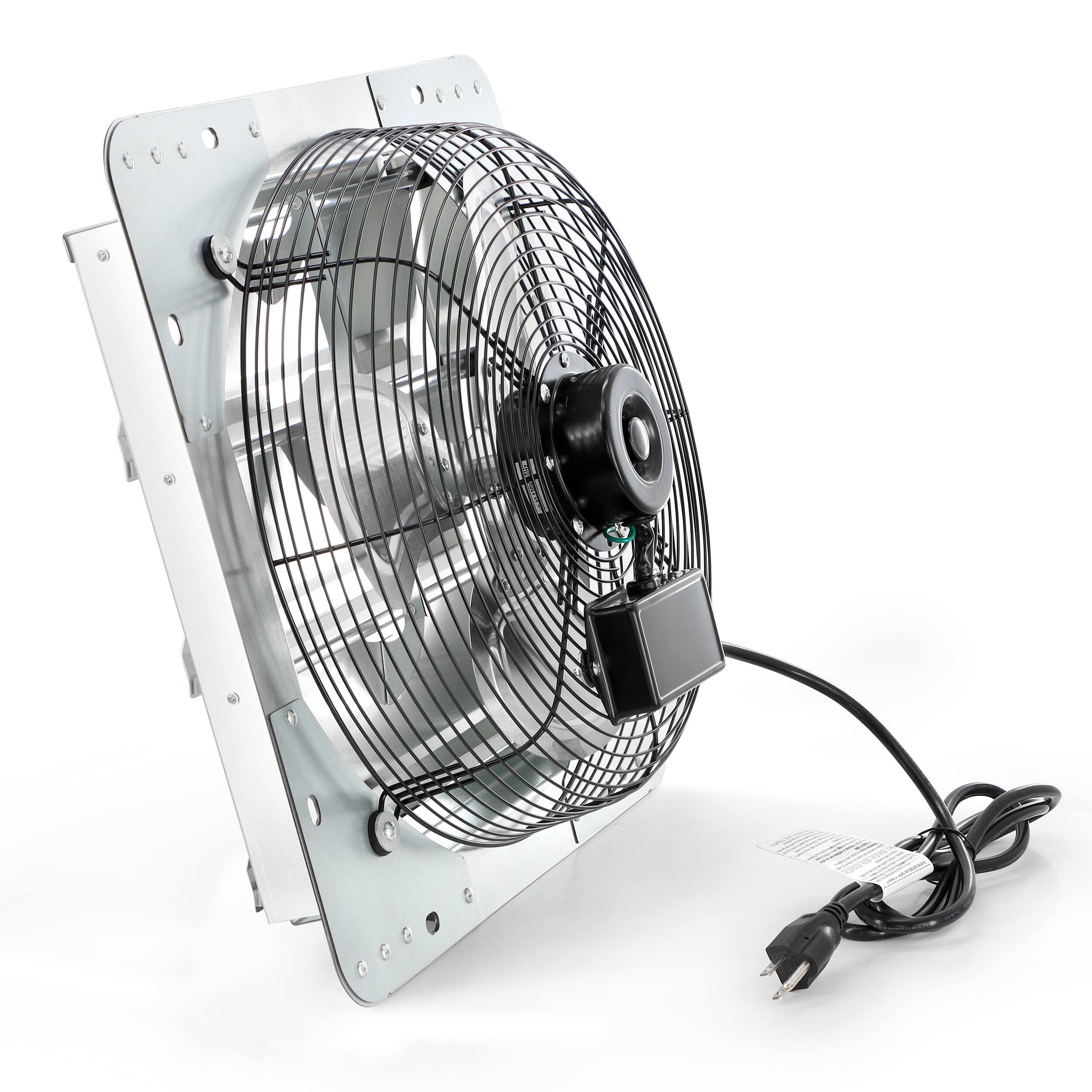 Alt View 2. VieAir - Vie Air 12 Inch Shutter Exhaust Fan with Power Cord - Silver.