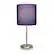 Front. Limelights - Stick Lamp with USB charging port and Fabric Shade - Silver/Navy.