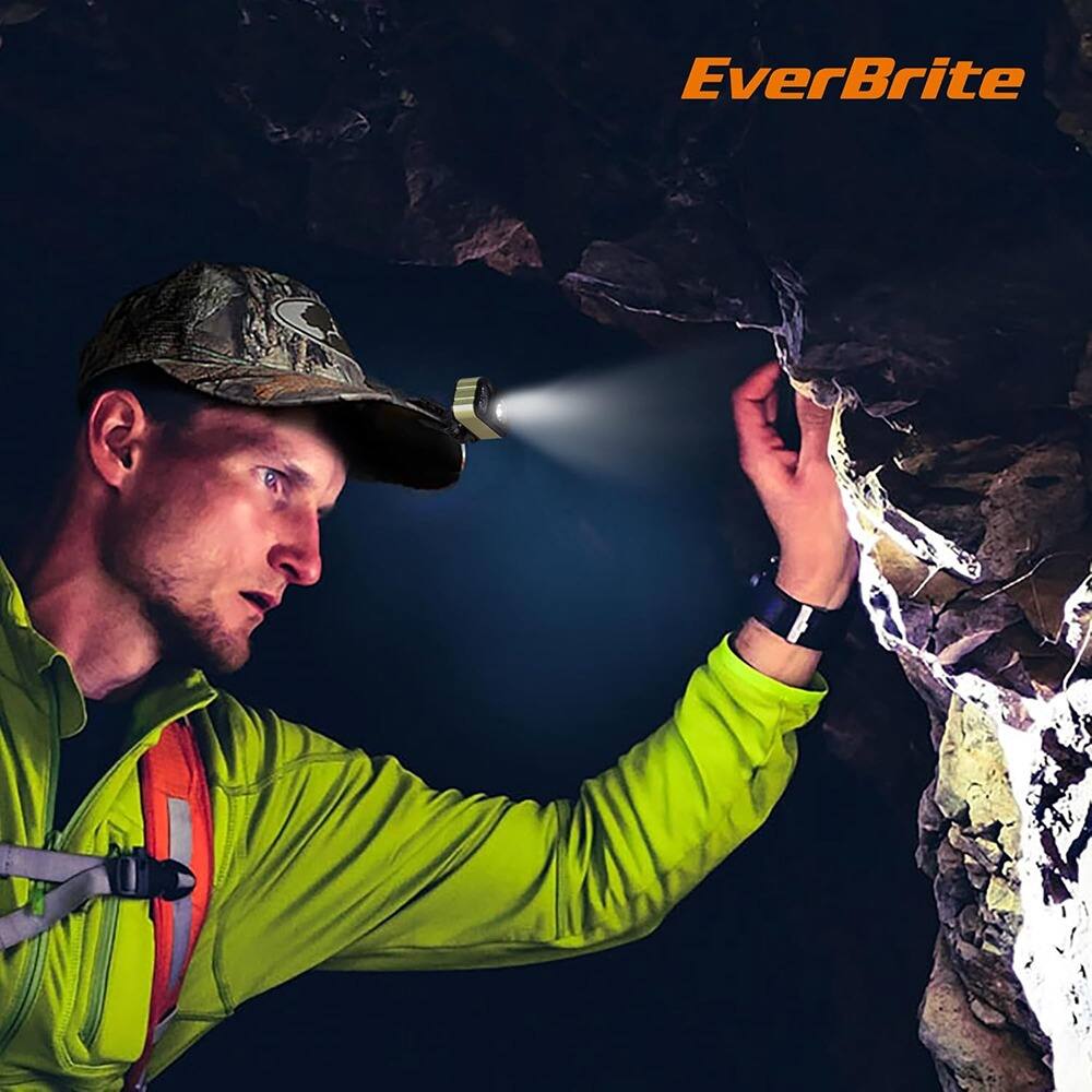 Left. Schertz - Rechargeable LED Headlamp, 1.59oz Ultra-Light, IP67 Waterproof, 7 Modes - Green.