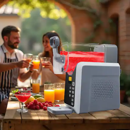 Front. GOODSILO - Professional Frozen Drink Maker with LED Display and No Ice Required for Homemade Slushies and Frozen Treats - Black.