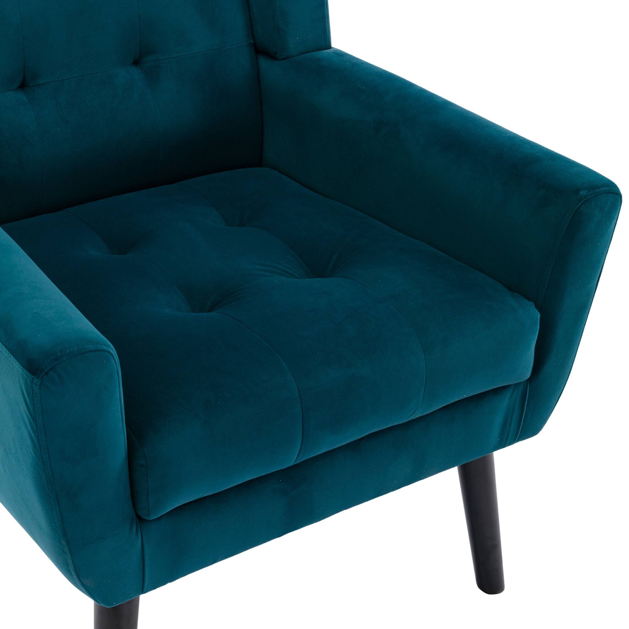 Alt View 6. GOODSILO - Luxury Velvet Upholstered Accent Chair with Ergonomic Design for Living Room and Bedroom Comfort - Teal.