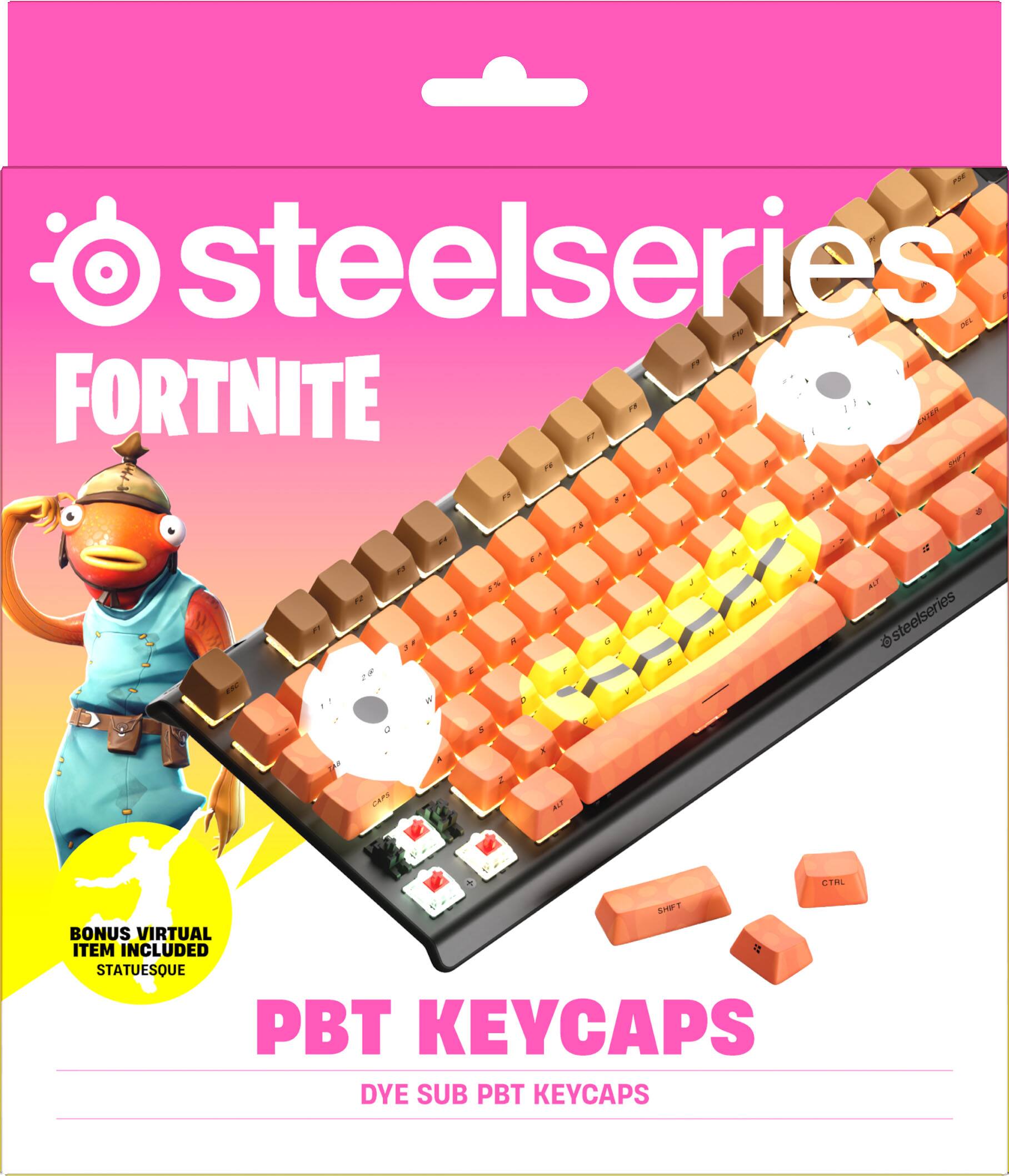 steelseries FORTNITE WT F5

steelseries

CTRL

BONUS VIRTUAL ITEM INCLUDED STATUESQUE PBT KEYCAPS DYE SUB PBT KEYCAPS