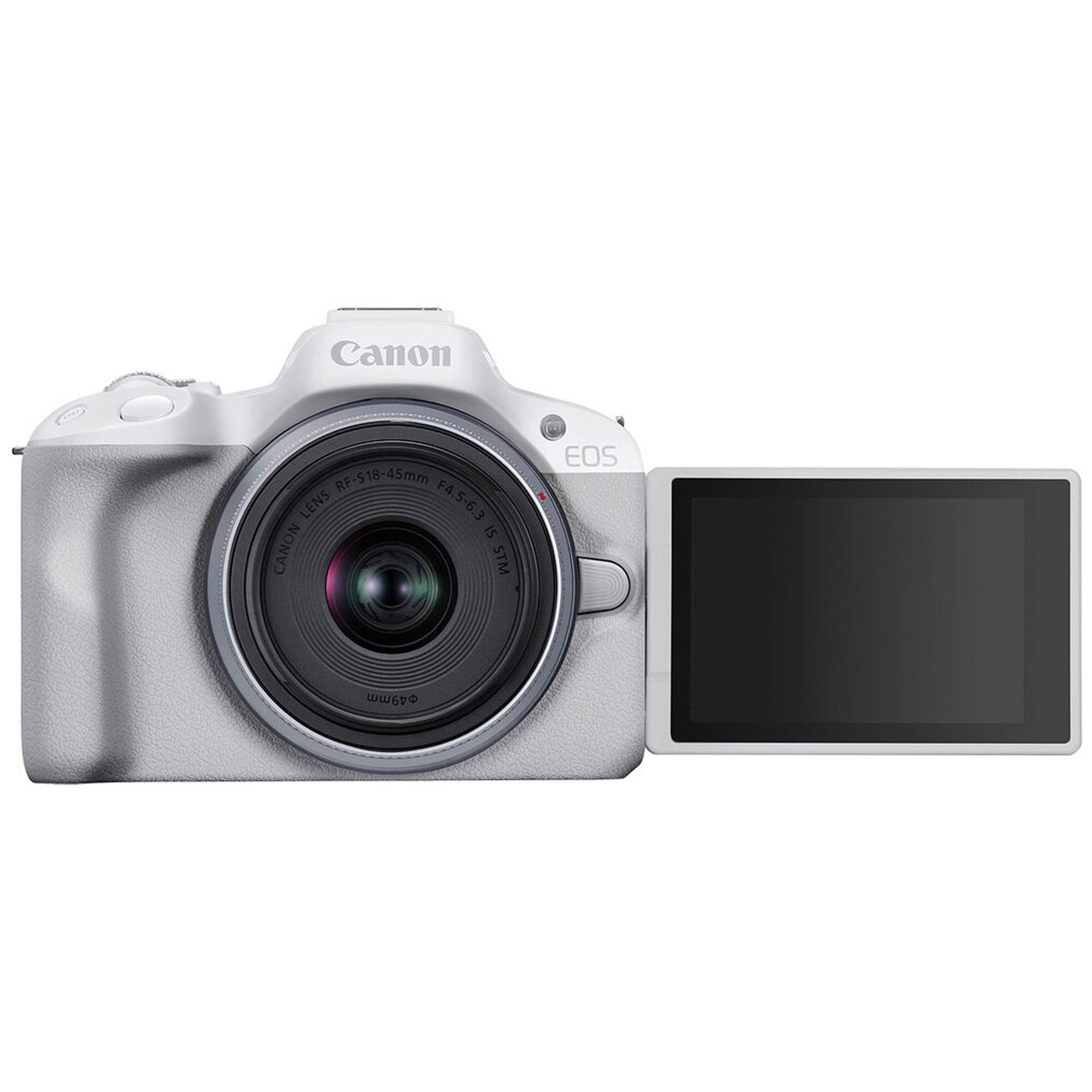 Canon EOS R50 Mirrorless Camera with 18 45mm Lens 64GB SDXC Card +