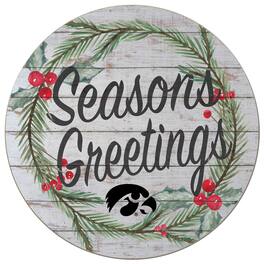 Jardine - Iowa Hawkeyes 20'' x 20'' Season's Greetings Circle - White