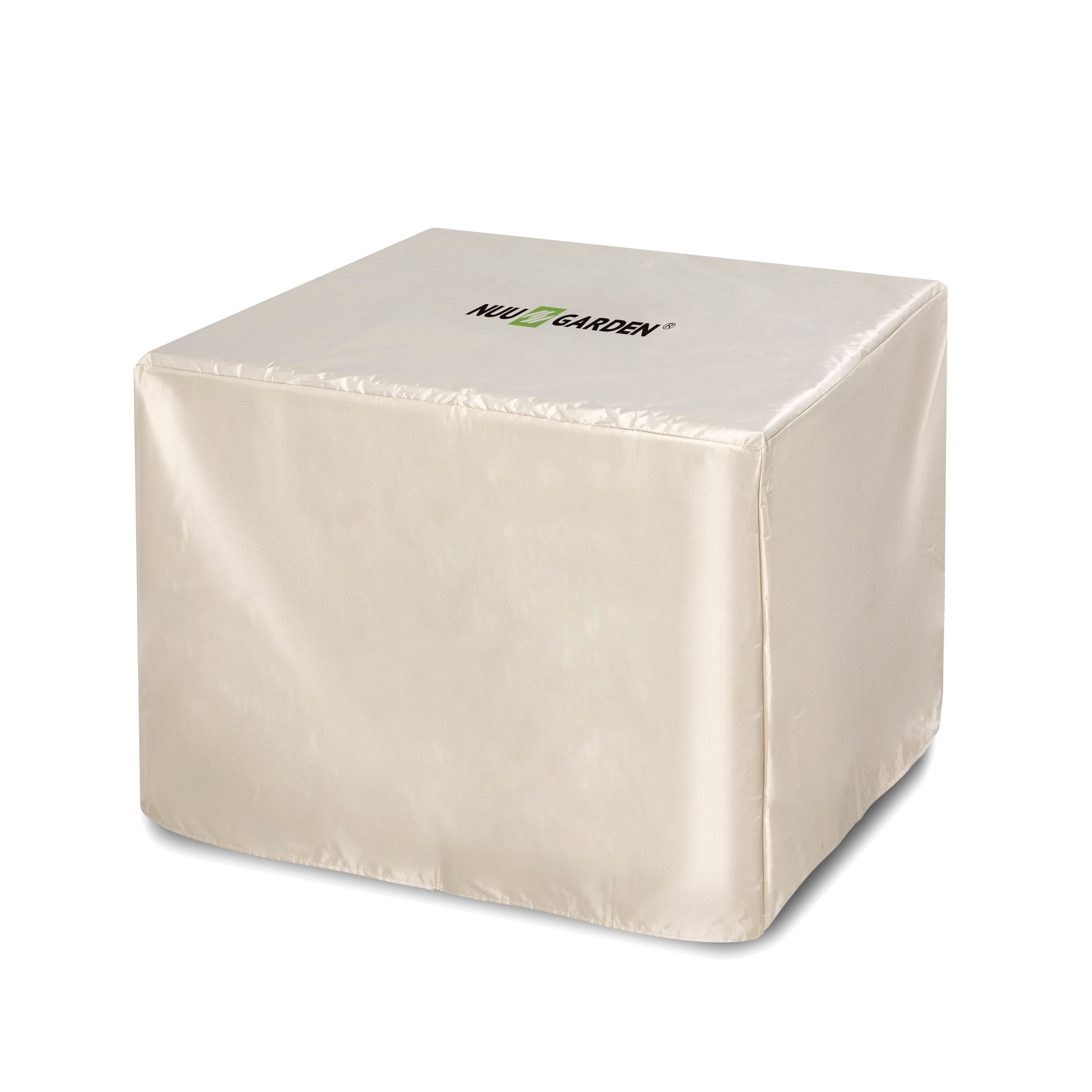 Nuu Garden - 31 Inch Square Fire Pit Cover for Outdoor Patio Propane Fire Pit Table, Waterproof PVC Material, All-Weather Resistance - Beige