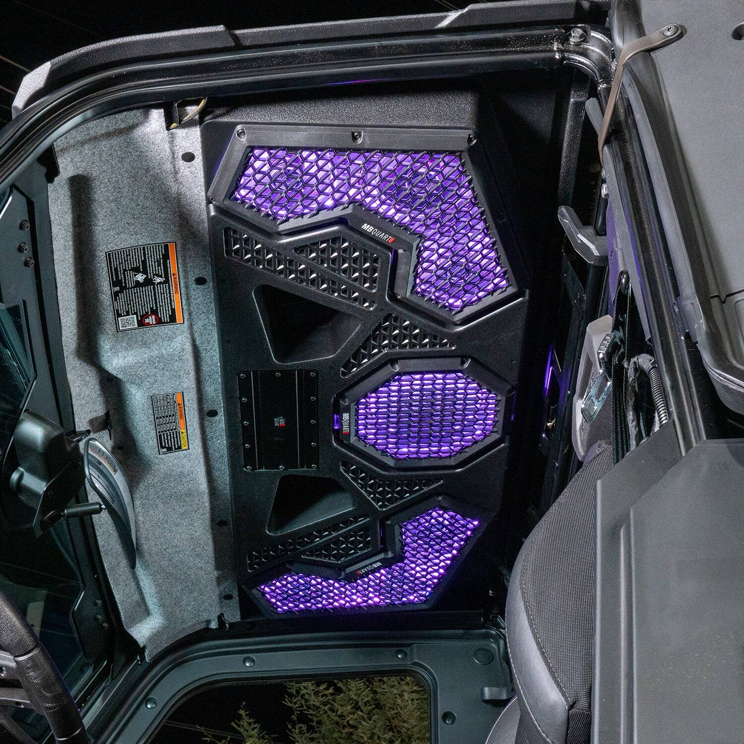 Alt View 28. MB Quart - Tuned 7 Speaker Audio Roof with 7 Inch LED Source Unit for Polaris Ranger - Black.
