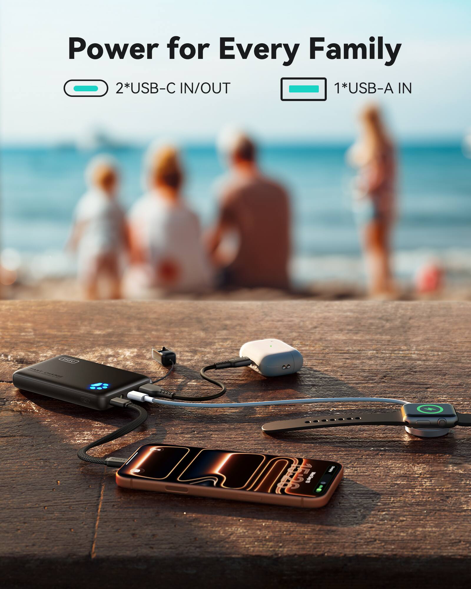 Power for Every Family

2*USB-C IN/OUT

1*USB-A IN