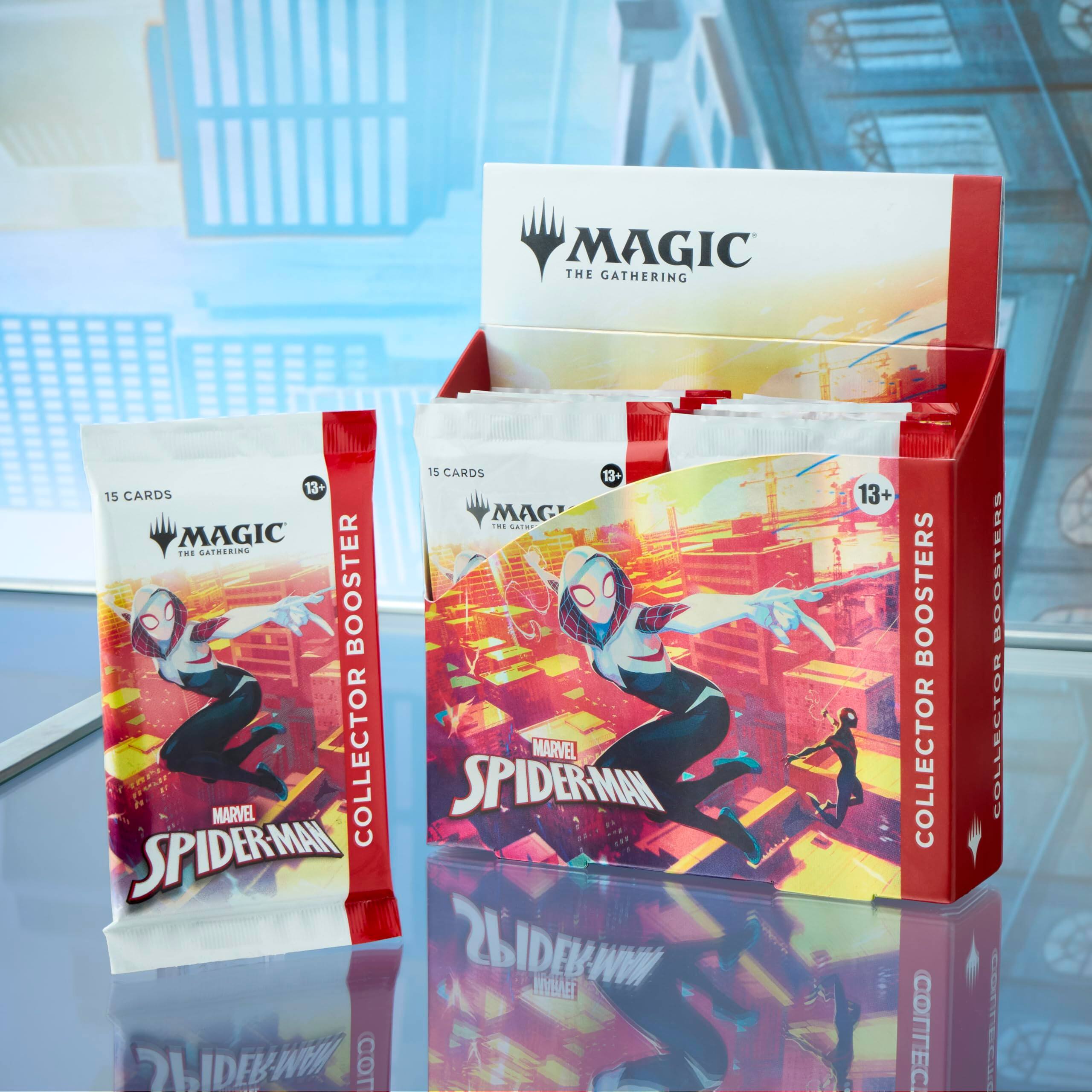 MAGIC THE GATHERING 15 CARDS 13+ 15 CARDS MAGIC T.E GATHERING BOOSTER COLLECTOR MARVEL MARVEL SPIDERMAN SPIDERMAN 2DWI ERAEDN 2IDERW Cn 13+ BOOSTERS COLLECTOR CNN BOOSTERS COLLECTOR