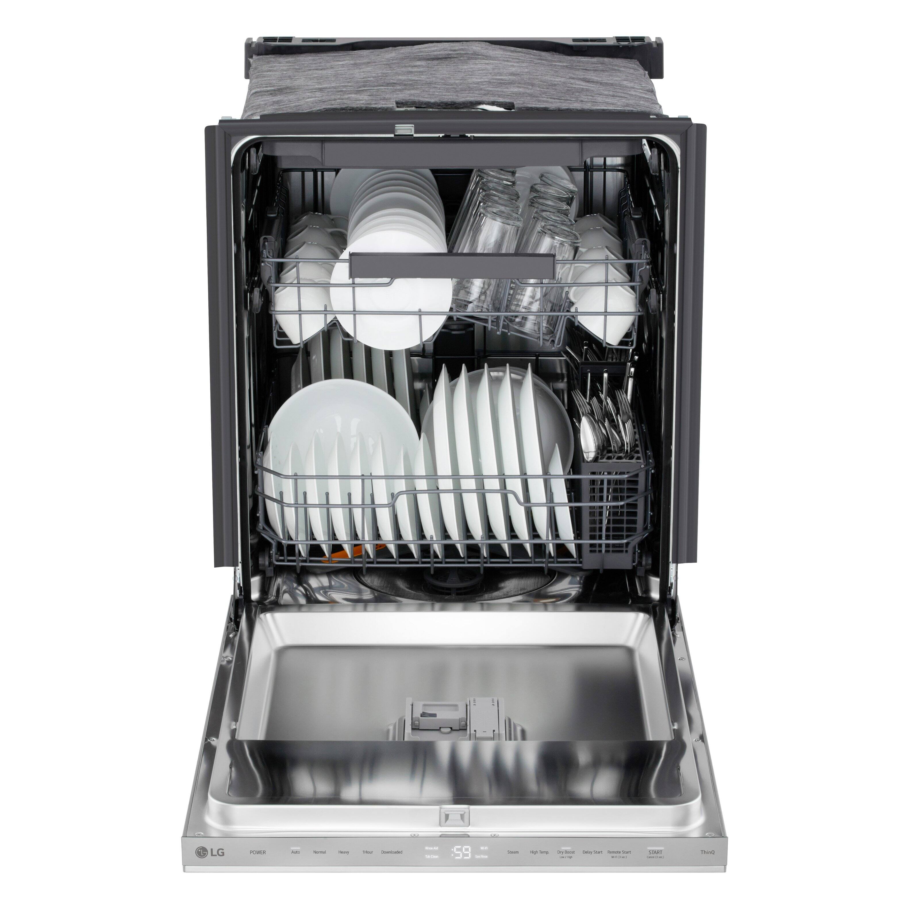 Alt View 8. LG - FlushFit 24" Top Control Smart Built-In Stainless Steel Tub Dishwasher with 3rd Rack, 1-Hour Wash & Dry Cycle and 46dBA - PrintProof Stainless Steel.