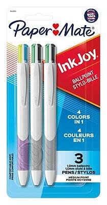 Paper Mate - InkJoy Quatro Retractable Ballpoint Pen, Medium Point, Assorted Ink, 3/Pack (1832419)