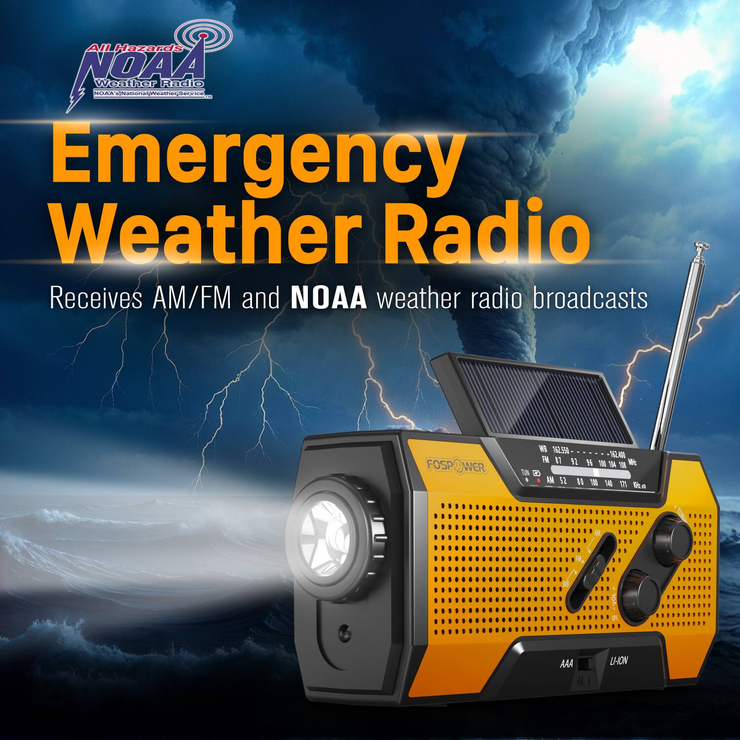All Hazards NOAA Weather Radio  
Emergency Weather Radio  
Receives AM/FM and NOAA weather radio broadcasts
