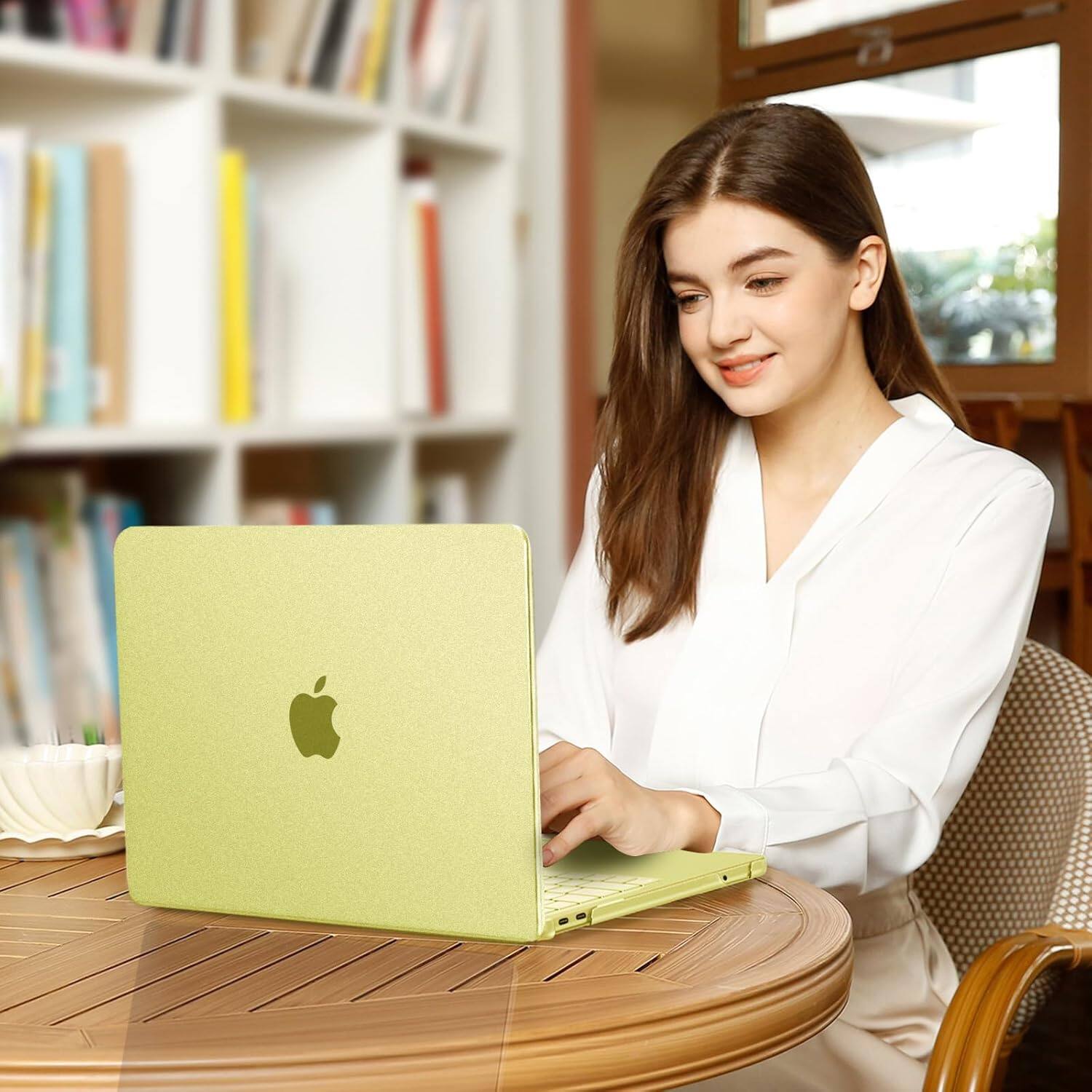 Alt View 4. mosiso - For MacBook Neo Case 13 inch 2026 Model A3404, Seamlessly Closes&Fingerprints-Resistant Protective Hard Shell Cover - Citrus Clear.