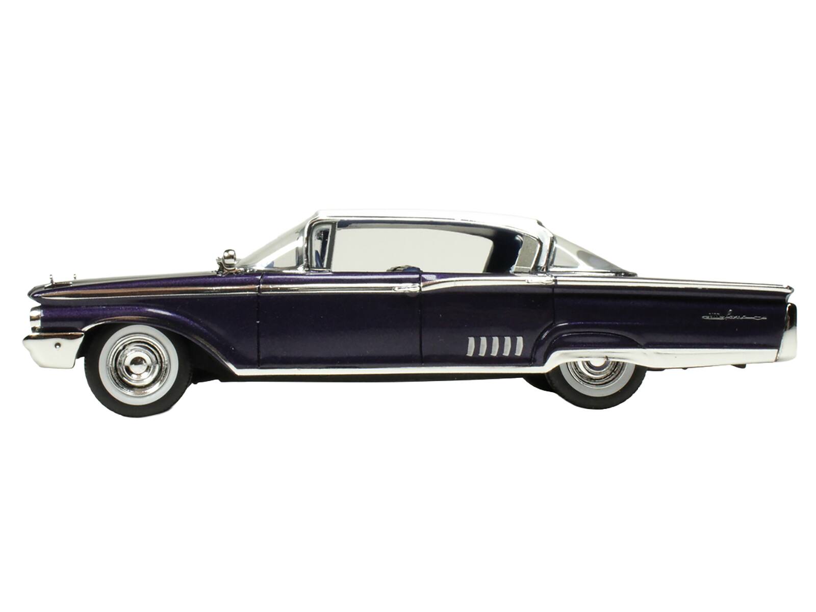 Left. Goldvarg Collection - 1960 Mercury Park Lane 4-Door Sedan Marine Blue Metallic White Top Blue Interior Limited Edition 1/43 - Blue Metallic,  White.