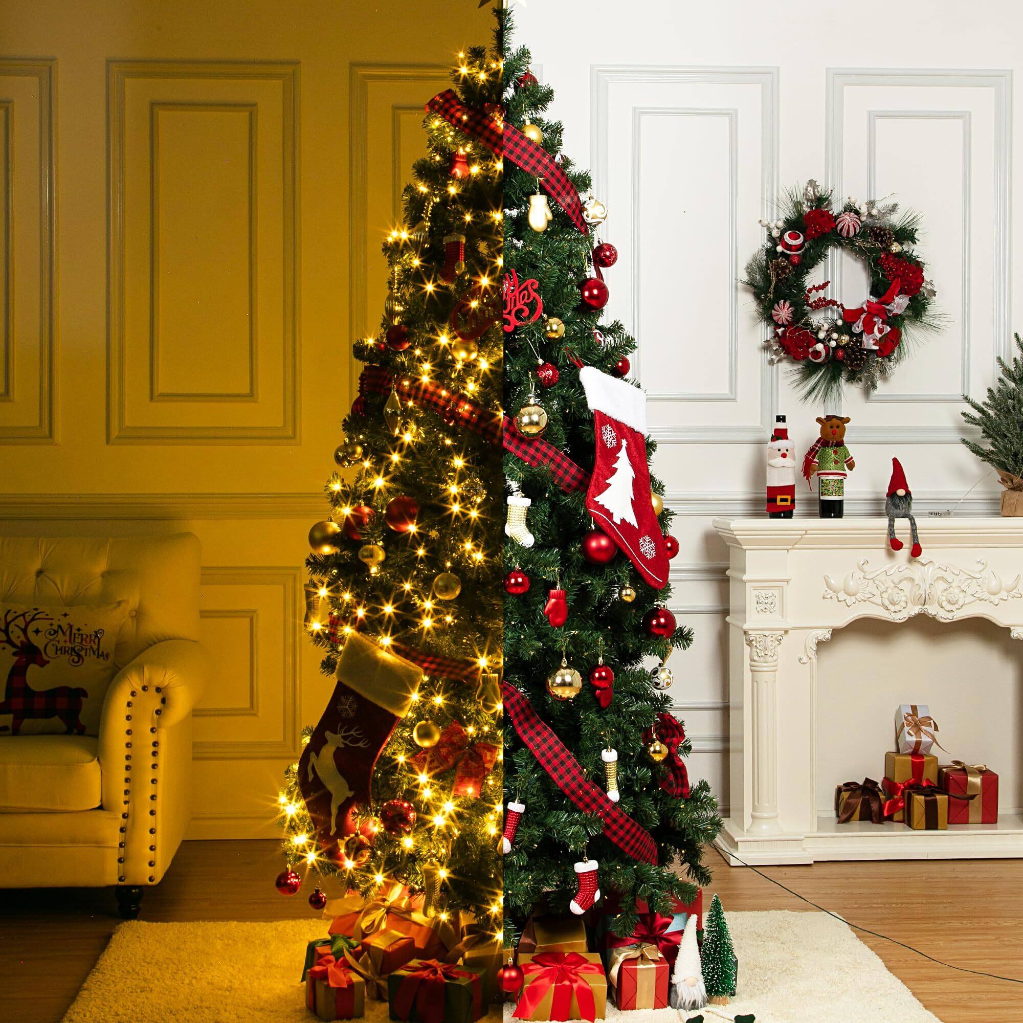 Alt View 1. Acekool - 6FT Artificial Christmas Tree, Realistic Premium Spruce Hinged Christmas Tree - Green.