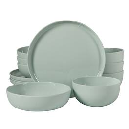 Gibson - Home Candy Skies 12 Piece Wheat Straw Melamine Dinnerware Set - Green