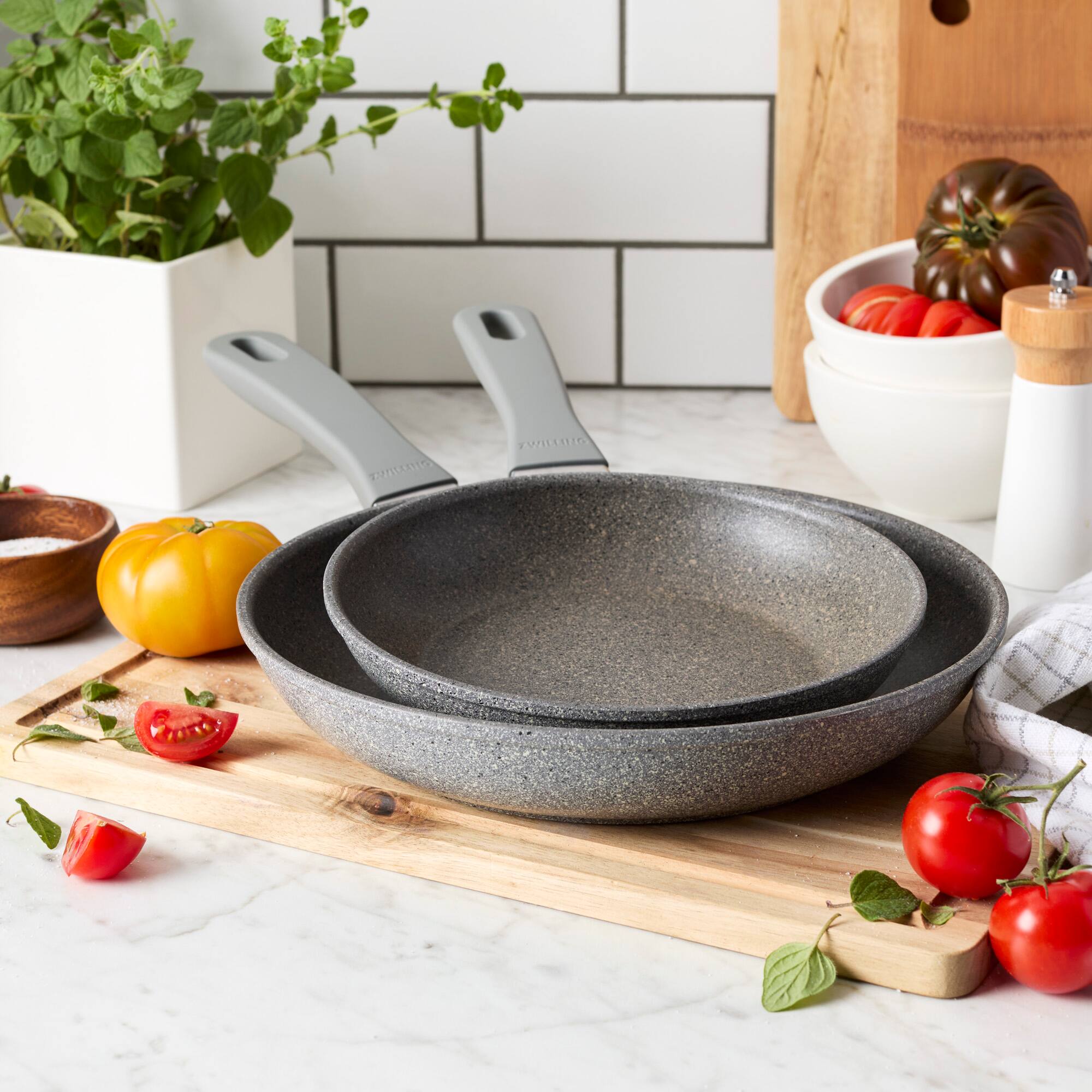 Alt View 2. ZWILLING - ZWILLING Parma Plus 2-pc Aluminum Nonstick Fry Pan Set - Grey.