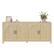 Angle. Bestier - 70" Modern TV Stand for TVs up to 75", Wood Media Console with 4 Fluted Curved Doors - Natual Oak.