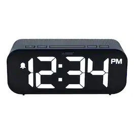 La Crosse Technology - Insta-Set Digital LED Alarm Clock with Bluetooth Technology - Navy Blue