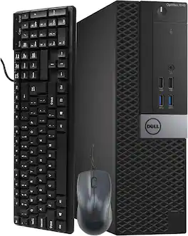 Dell - Refurbished Excellent - Optiplex 7040 SFF Desktop PC, Intel Core i5-6500, 16GB DDR4 RAM, 256GB SSD, USB WiFi, Keyboard & Mouse, Win11Pro - Black