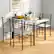 Alt View 3. Costway - 5 Piece Dining Table Set 29.5" with 4 Chairs Wood Metal Kitchen Breakfast Furniture Natural - Beige.