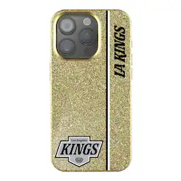 Keyscaper - NHL - Los Angeles Kings Sidebar Bling iPhone Case - 14 - Gold