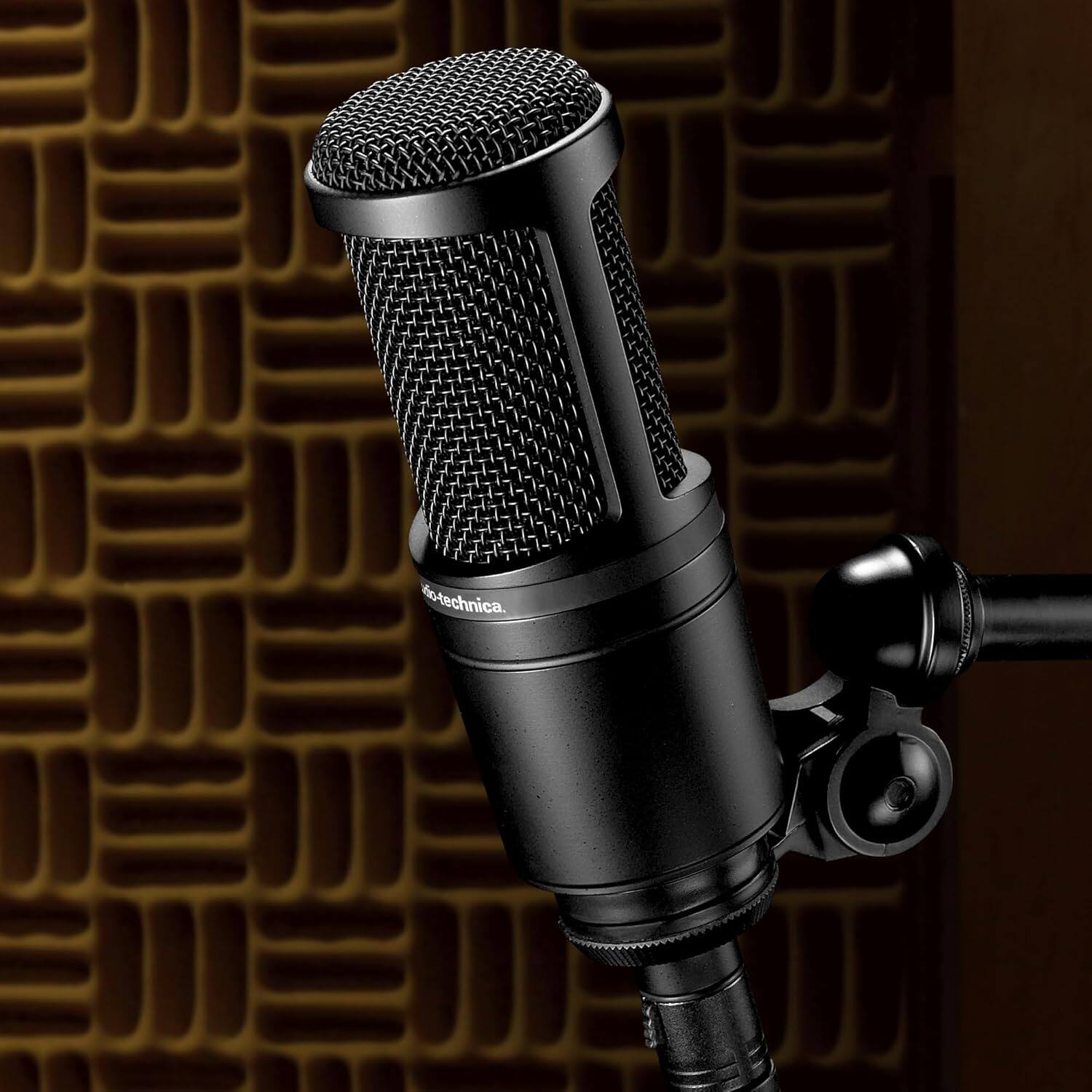 Alt View 4. Audio-Technica - Audio-Technica AT2020 Cardioid Condenser Microphone (Black), Diginerds Microfiber Cleaning Cloth, Goby Labs Microphone c.