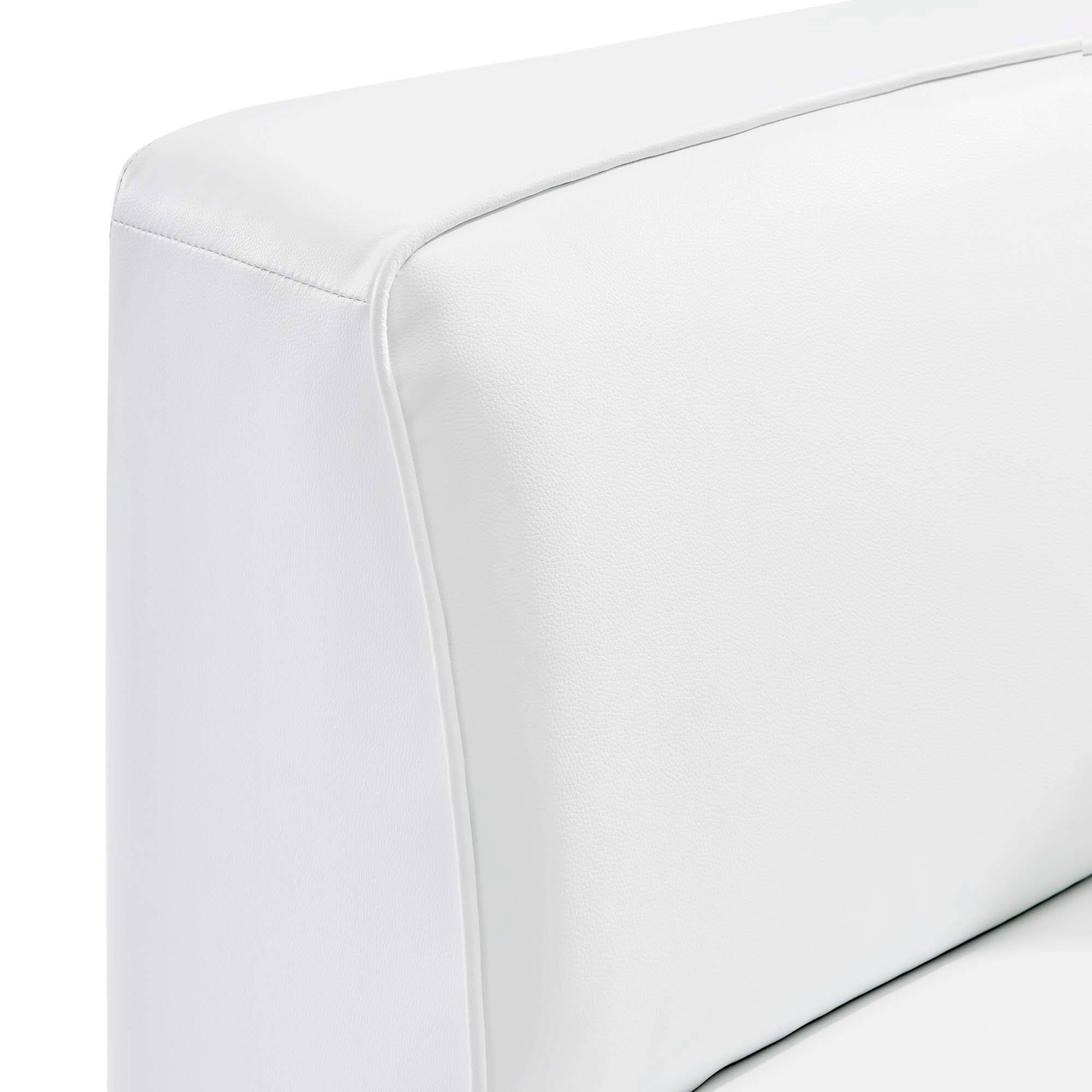 Alt View 4. Modway - Mingle Vegan Leather Corner Chair by Modway - White.