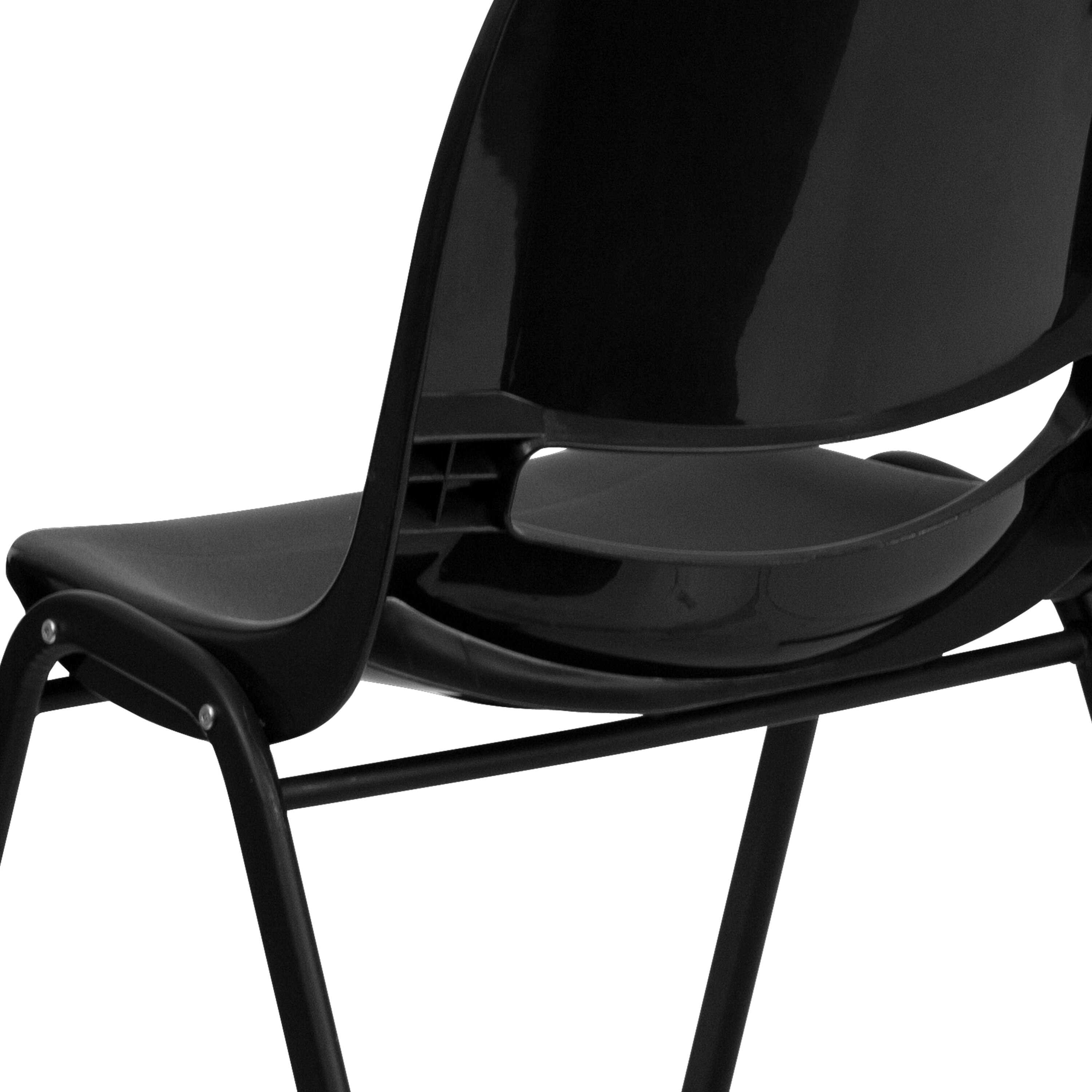 Alt View 8. Emma + Oliver - Ergonomic Shell Student Stack Chair - Classroom Chair / Office Guest Chair - Black.
