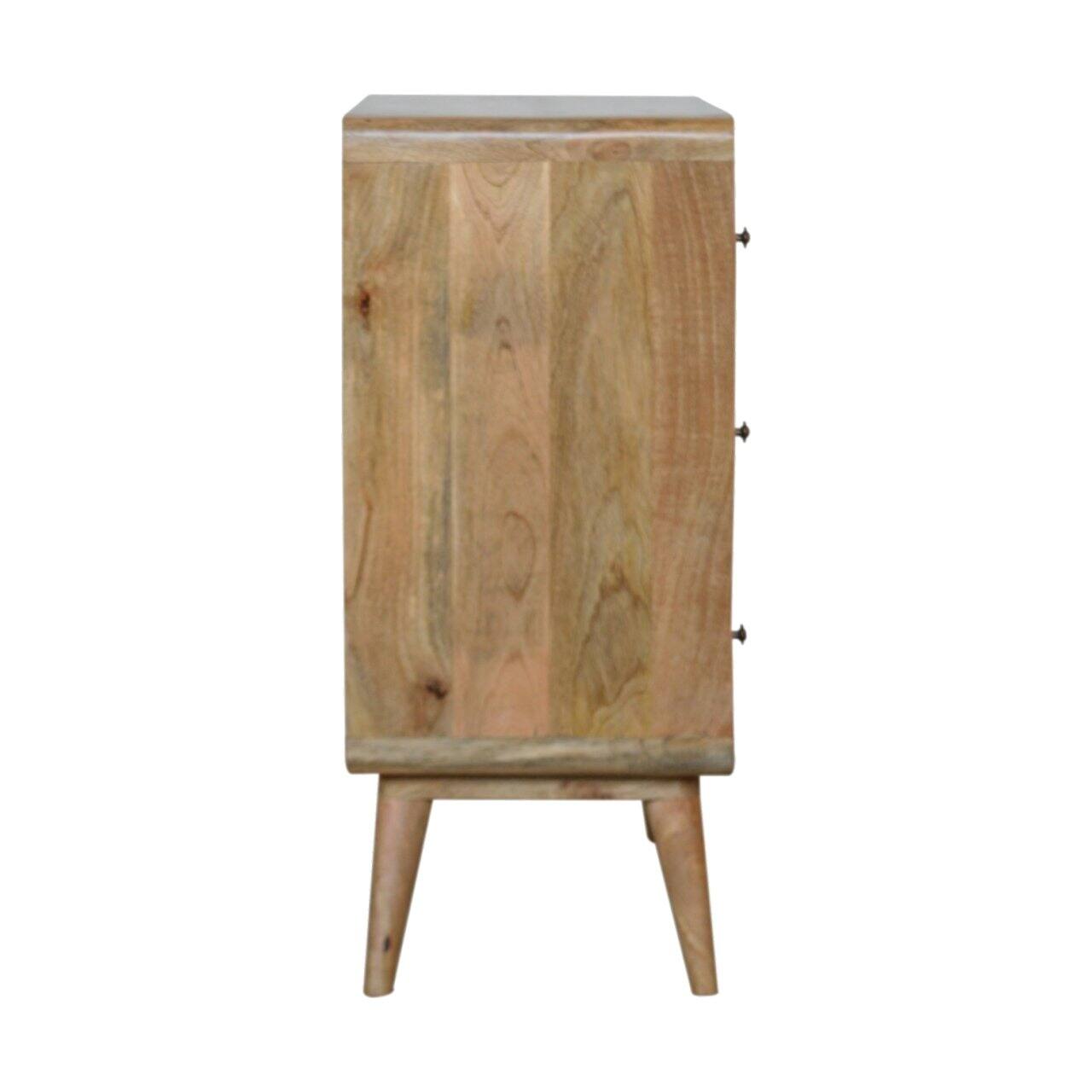Alt View 4. Artisan Furniture - Artisan Furniture Solid Wood Curved Oak-ish Chest, 3 Drawers, Beige - Light Brown/Oak-ish.