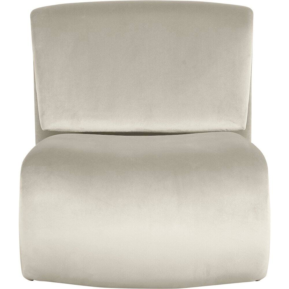 Alt View 2. Meridian Furniture - Nouveau Cream Velvet Accent Chair - Beige.