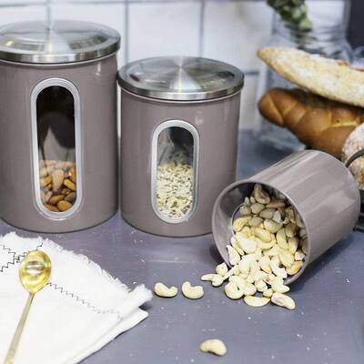 Malletson Piece Stainless Steel Canister Set, Airtight Coffee