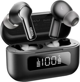 TOZO - Aerosound2 Hybrid Active Noise Cancelling Wireless Earbuds LED Display IPX8 Waterproof 6 Mics 32 Preset EQs via APP