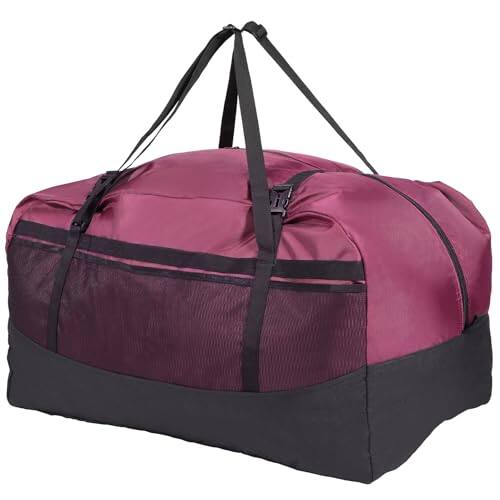 Front. Fabibe - Foldable Travel Bag Large Sports 75l/96l/100l Lightweight Waterproof Tote - Wine Red 100l.
