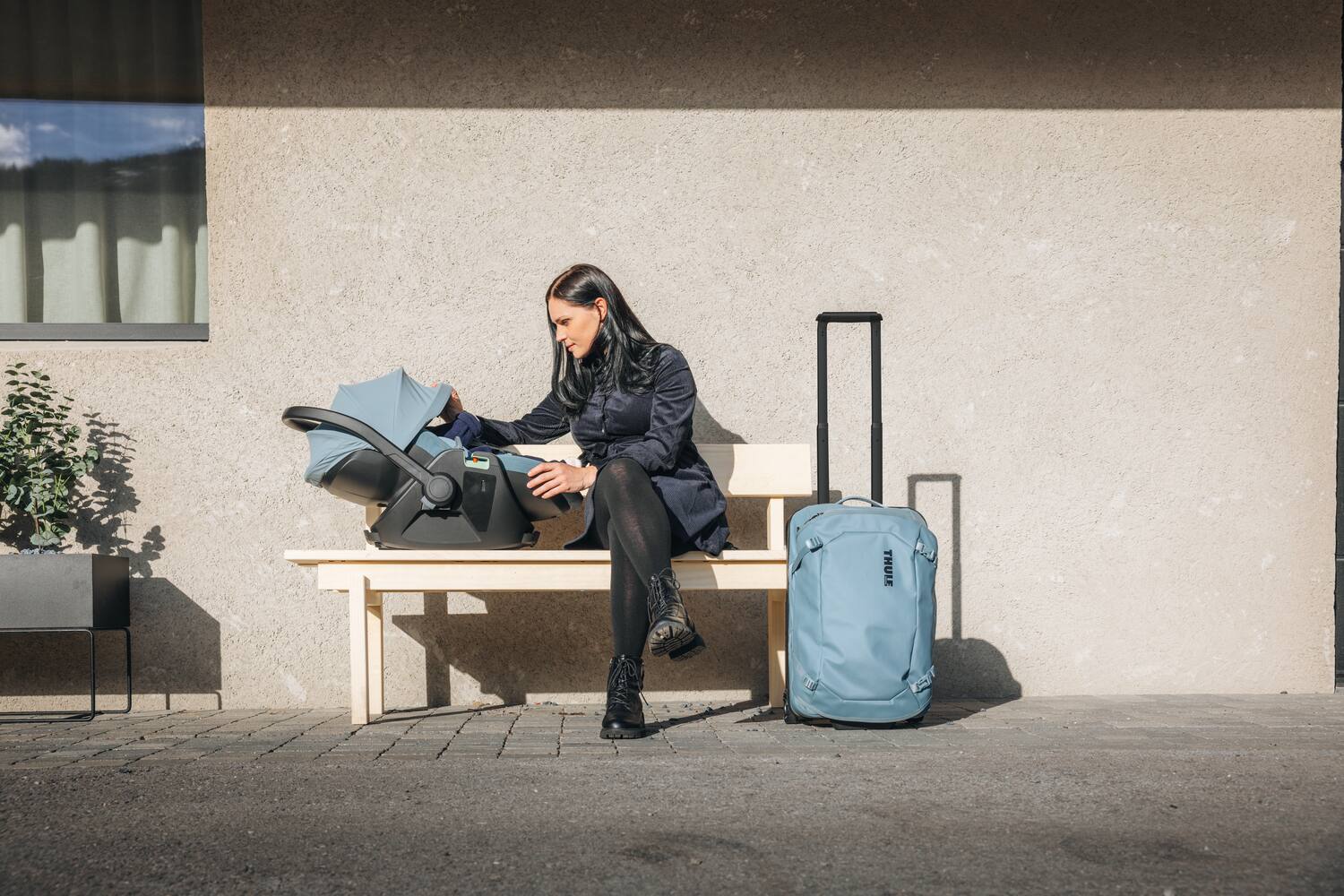 Alt View 2. Thule - Chasm Wheeled Adventure Duffle – Rugged & Spacious - Pond Gray.