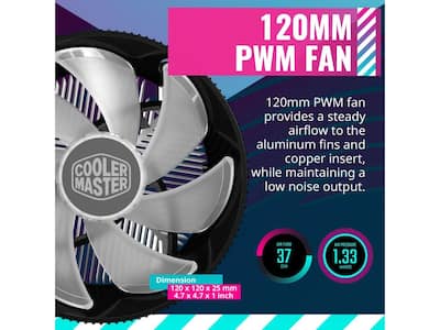 Cooler Master i70C LGA1700 ARGB CPU Cooler, Black Aluminum, Copper Cooler Master i70C LGA1700 ARGB CPU Cooler, Black Aluminum, Copper