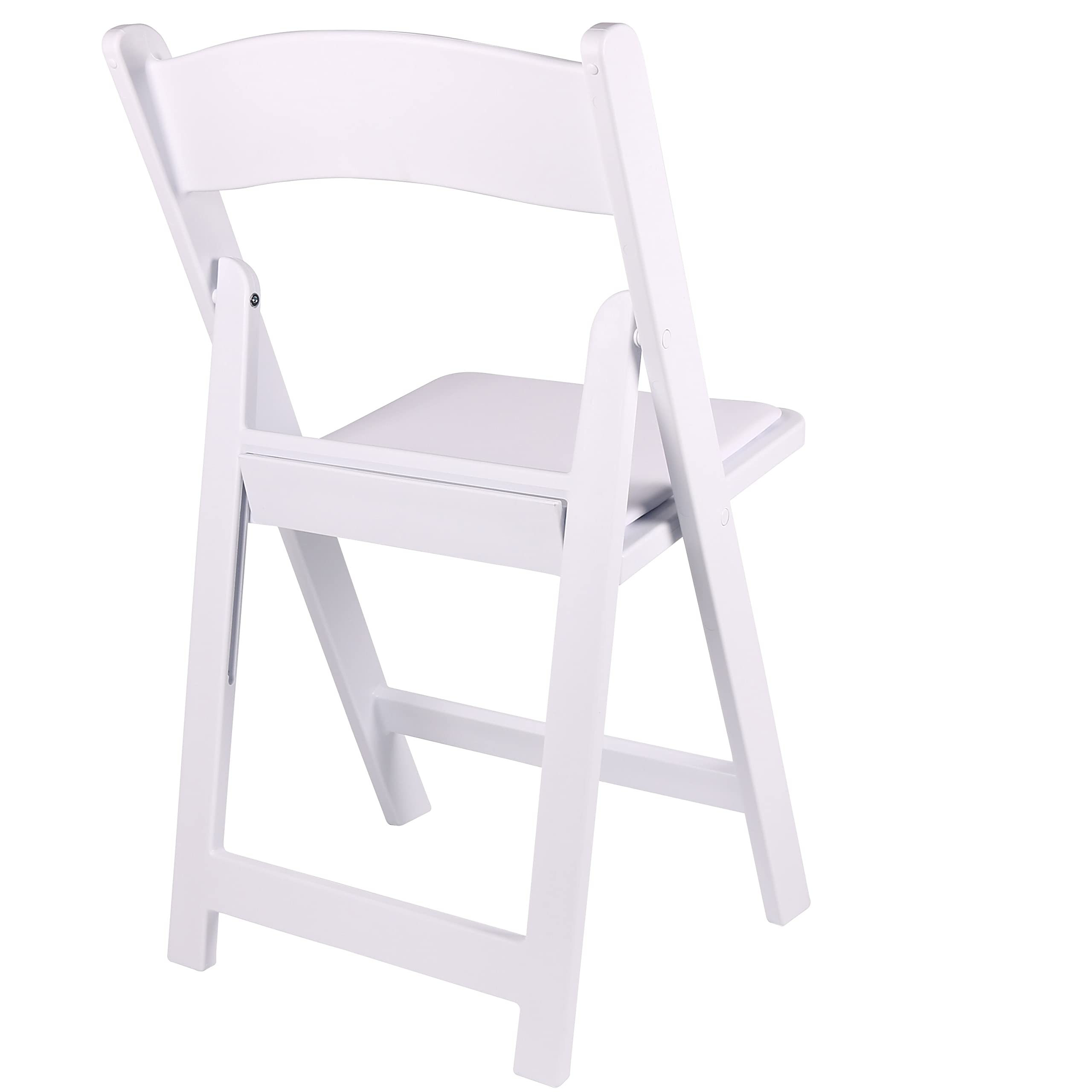 Alt View 3. JETRANSPORT - White Folding Event Chairs - Set Of 4 1000 Lb Weight Capacity Padded Seats Stackable Lightweight & Durable - White One.