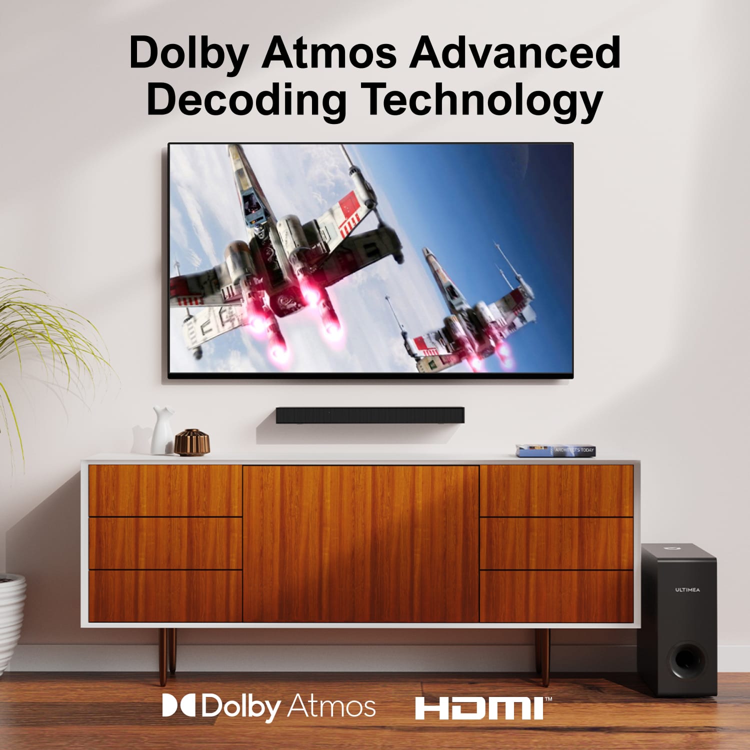 Ultimea Nova S50 Sound Bar for TV, Dolby Atmos, 190W Peak Power