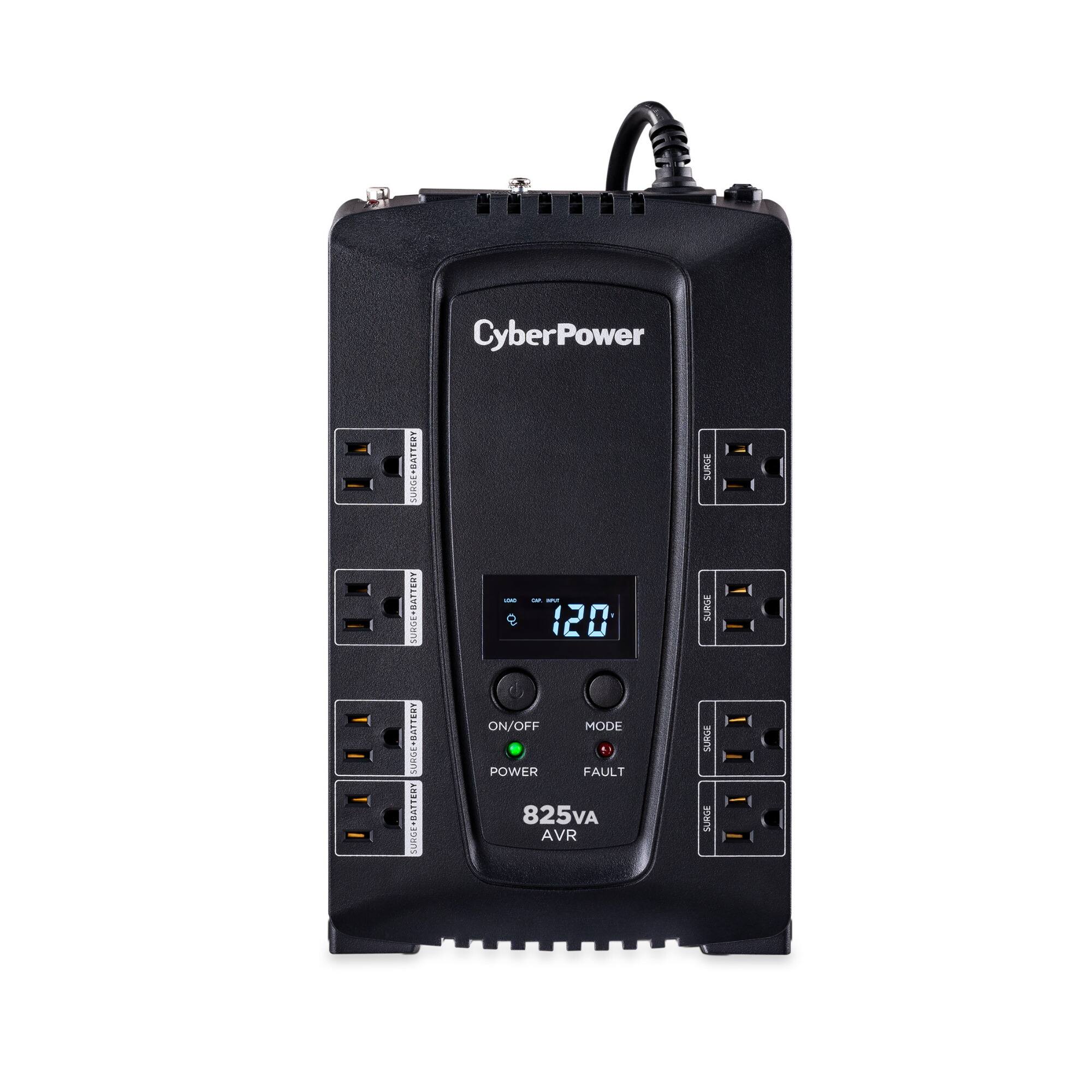 CyberPower - BATTEBY SUNGA SURGE SURGE-BATTERY SURGE-BATTERY SUBGE-BATTERY pens - - - 120 ON/OFF MODE POWER FAULT 825VA AVR SURGE