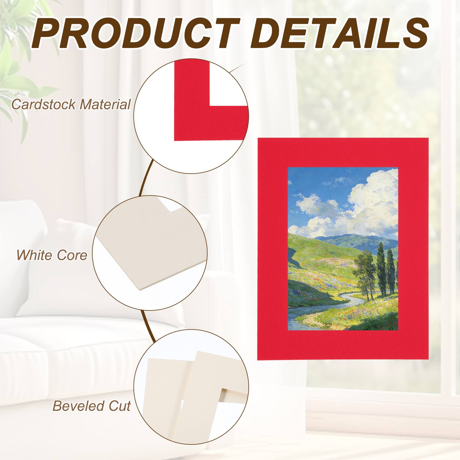 Unique Bargains 10pcs Picture Frame Mats, 7x6 Inch Angled Cut Board for ...