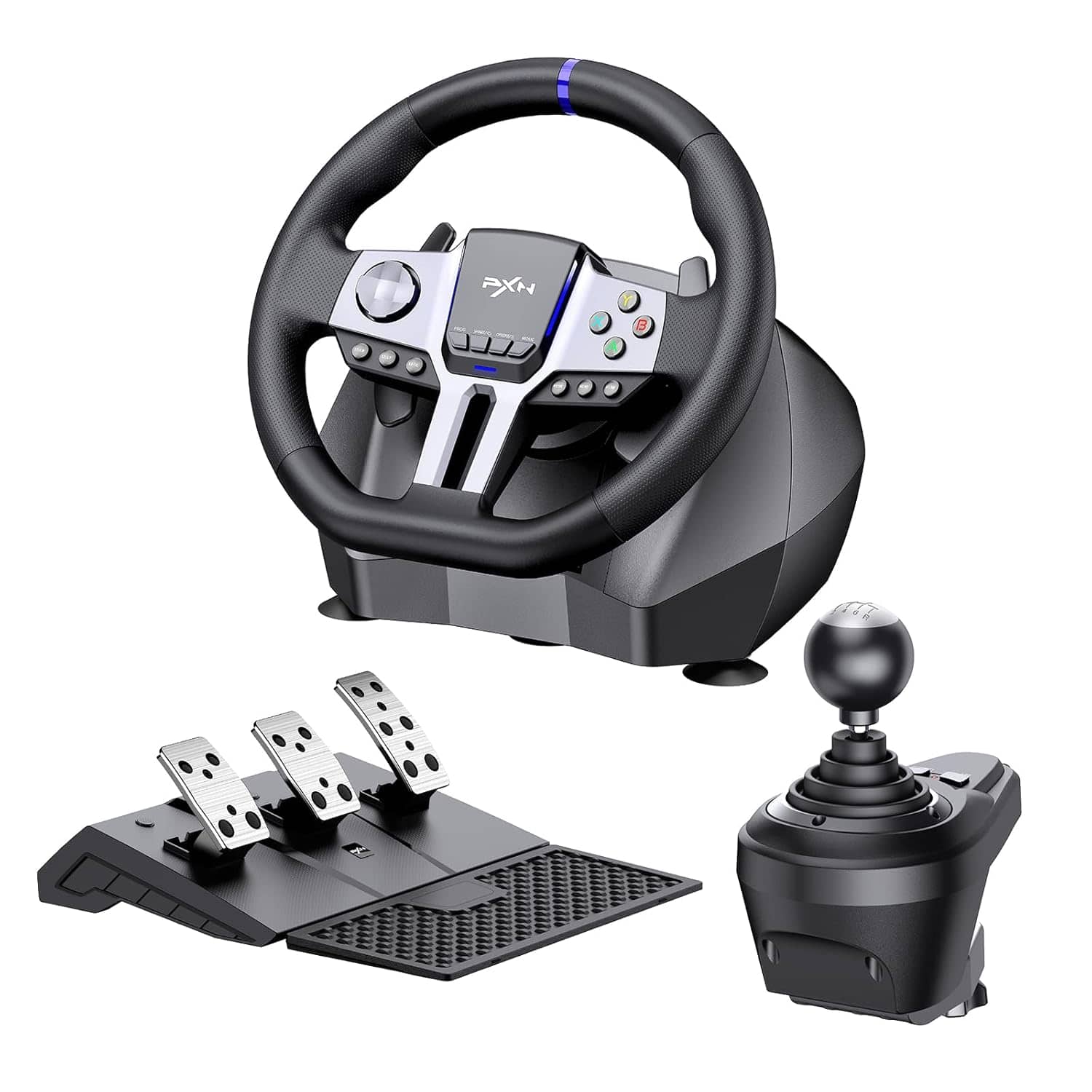 PXN - V9 Gen2 Racing Gaming Wheel 270°/900° Steering Wheel w/ Shifter & Pedals - Black