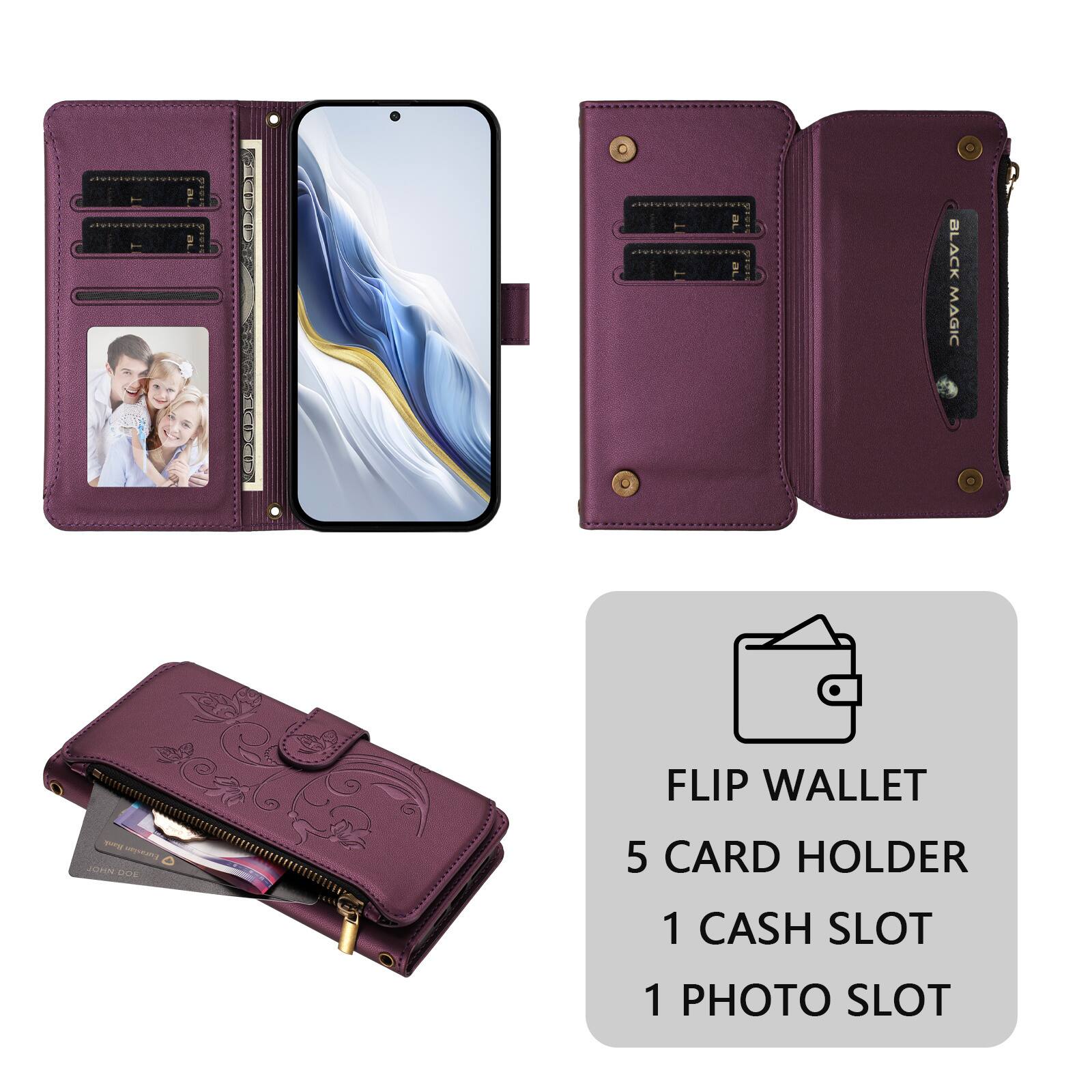 BLACK MAGIC FLIP WALLET - 5 CARD HOLDER, 1 CASH SLOT, 1 PHOTO SLOT