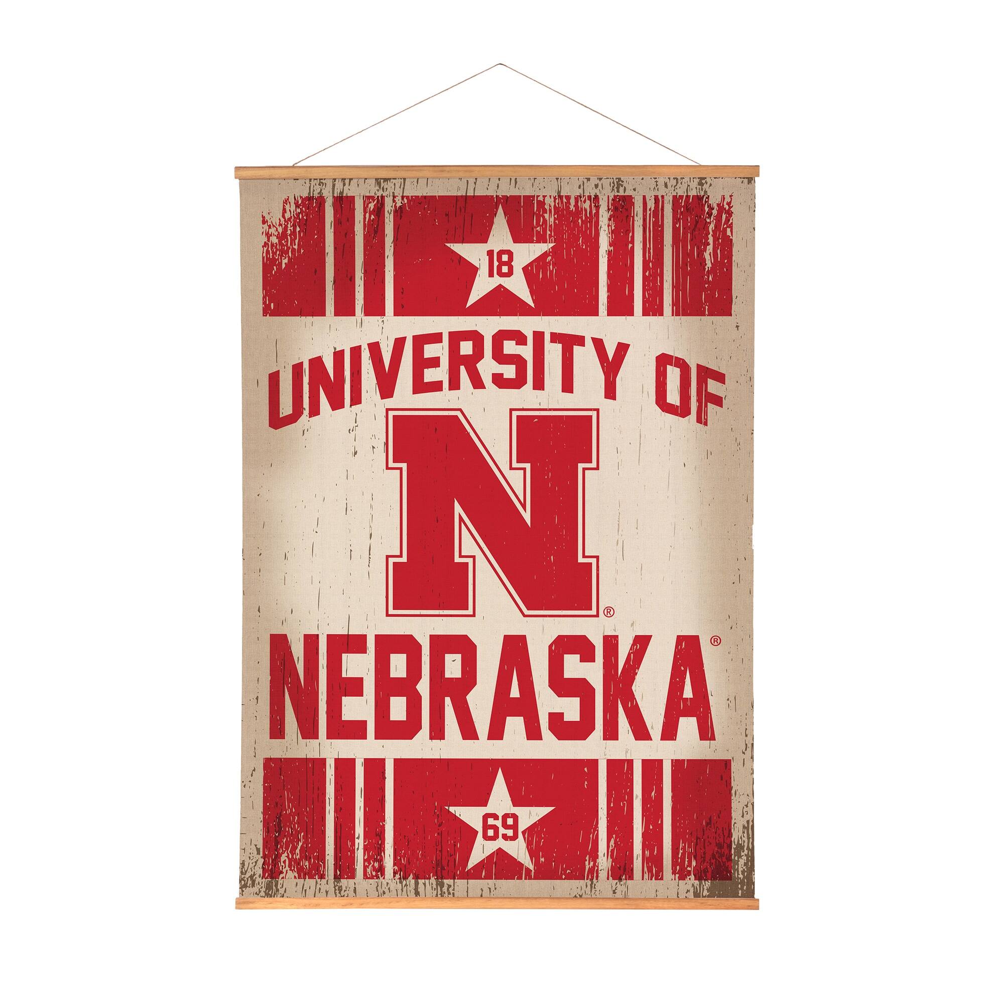 Nebraska Huskers 36" x 54" Large Canvas Wall Art Tapestry with Wood Frame