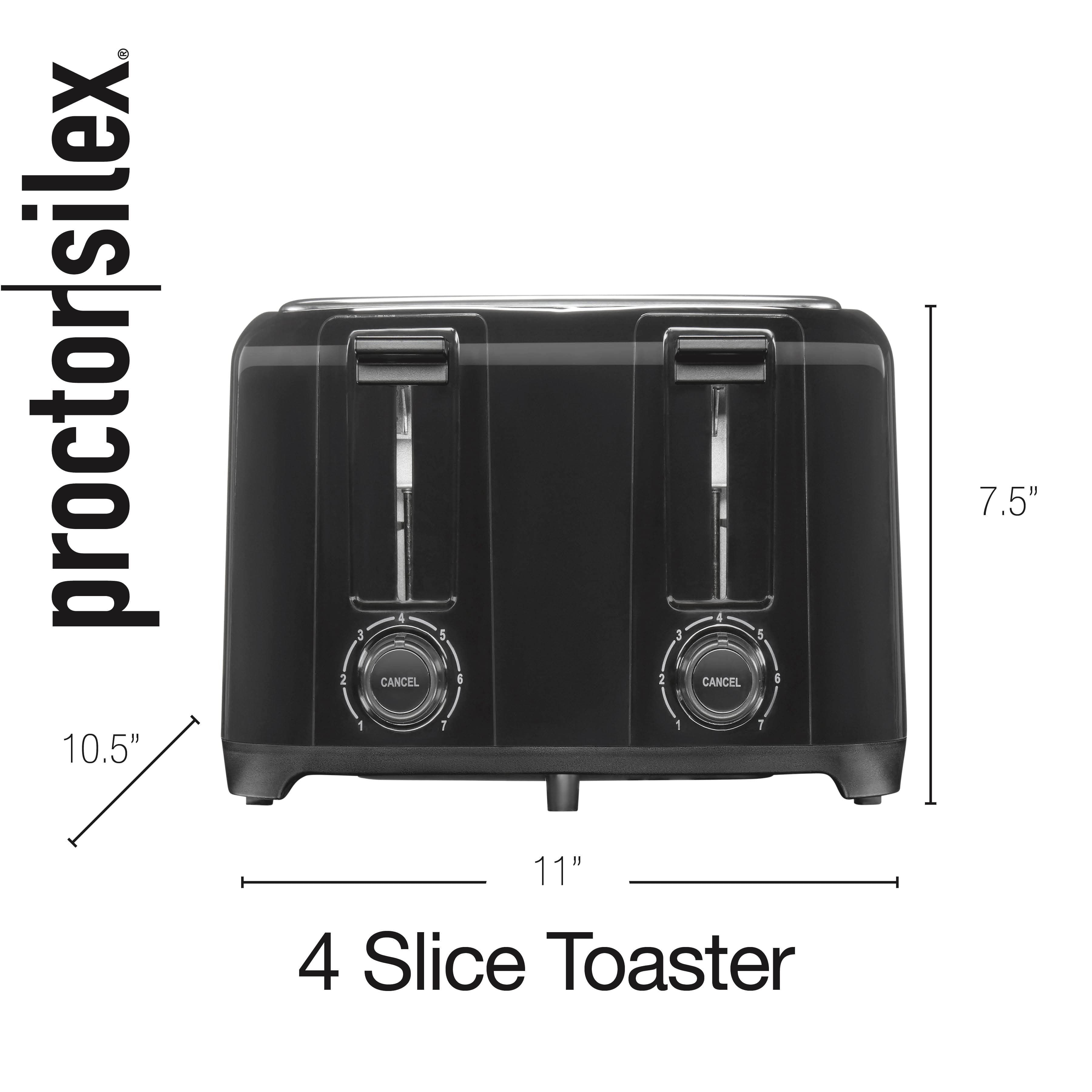 proctor silex®
4 Slice Toaster
10.5" x 11" x 7.5"