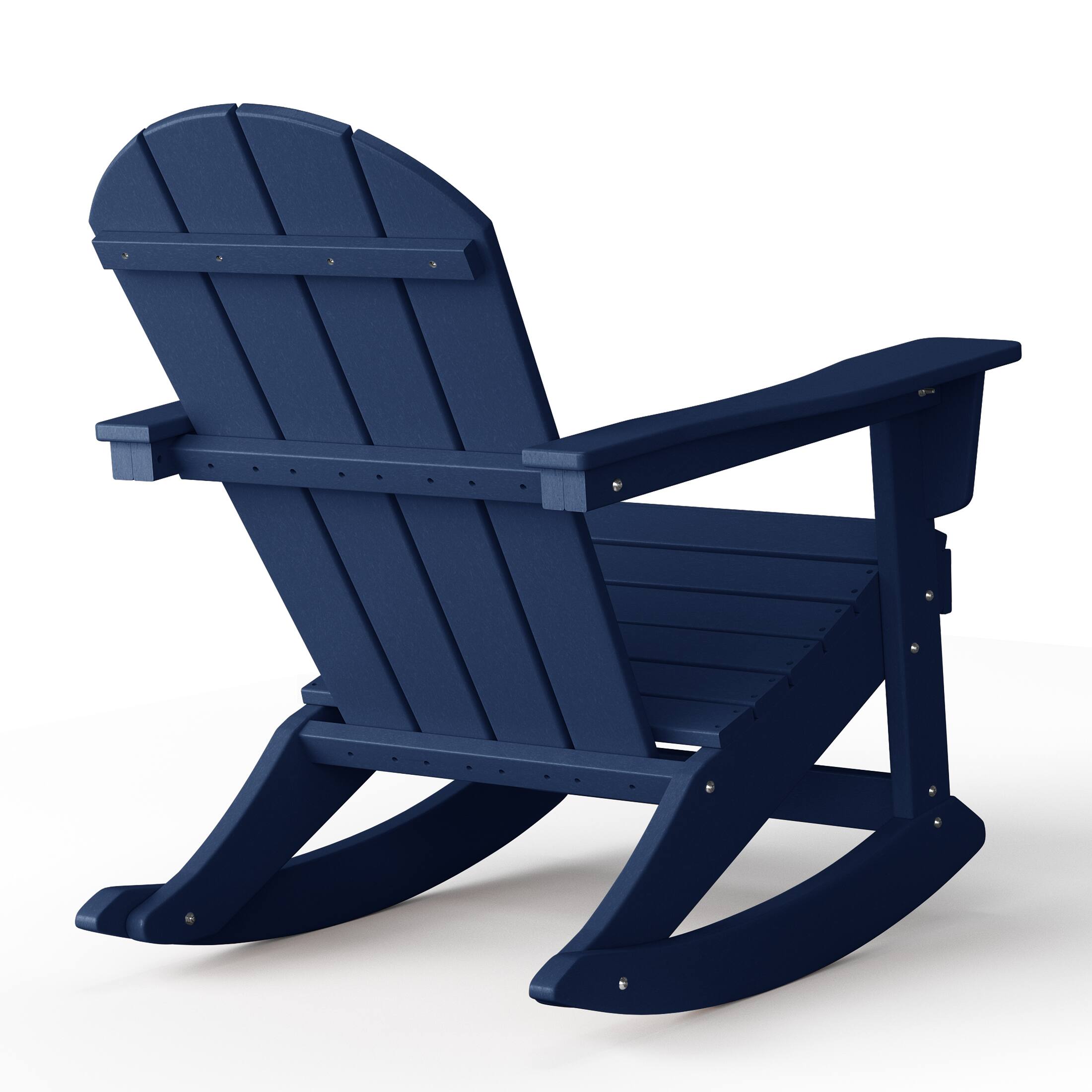 Alt View 1. WestinTrends - WestinTrends Malibu Outdoor / Patio Poly Adirondack rocking chair - Navy Blue.