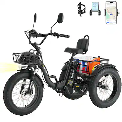 Syedee Electric Tricycle for Adults, 750W(Peak 1350W) Motor, 48V13Ah Battery, 20"x4" Folding Fat Tire 3 Wheel Electric Trike Black ET03-B - Best Buy Syedee Electric Tricycle for Adults, 750W(Peak 1350W) Motor, 48V13Ah Battery, 20"x4" Folding Fat Tire 3 Wheel Electric Trike Black ET03-B - Best Buy