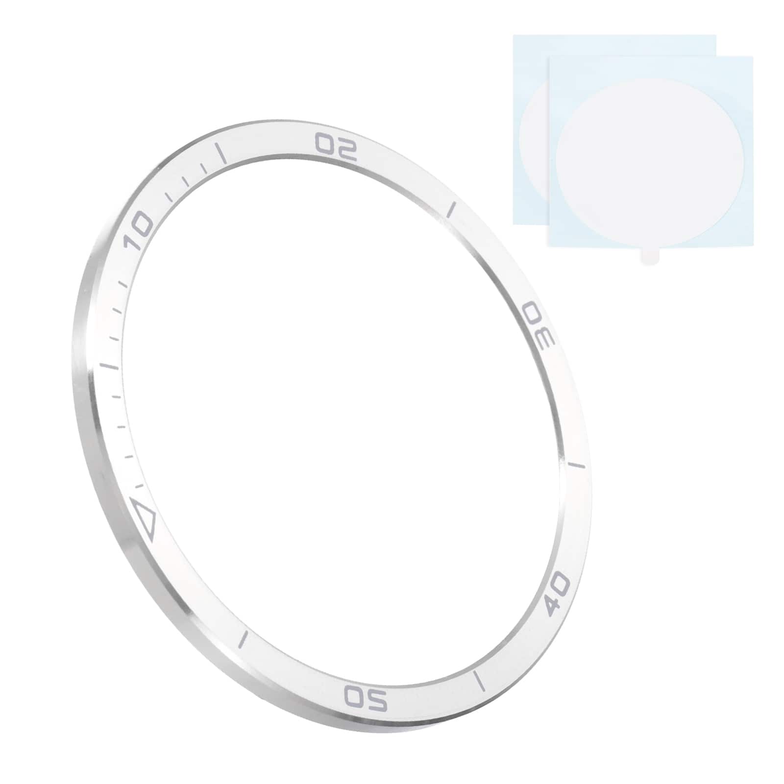 Unique Bargains - 47mm Steel Watch Bezel Insert Ring Adhesive Bumper Cover for Garmin Fenix 8 Amoled Display - Silver/Gray