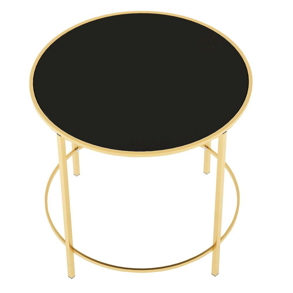 Alt View 1. Furniture of America - Keefer Contemporary Glass Top Side Table - Gold.
