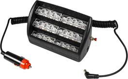 HQRP - 18 LED Emergency Strobe Warning Light - DC 12 V Plug-In Windshield Mount, 4 Flash Patterns for Trucks