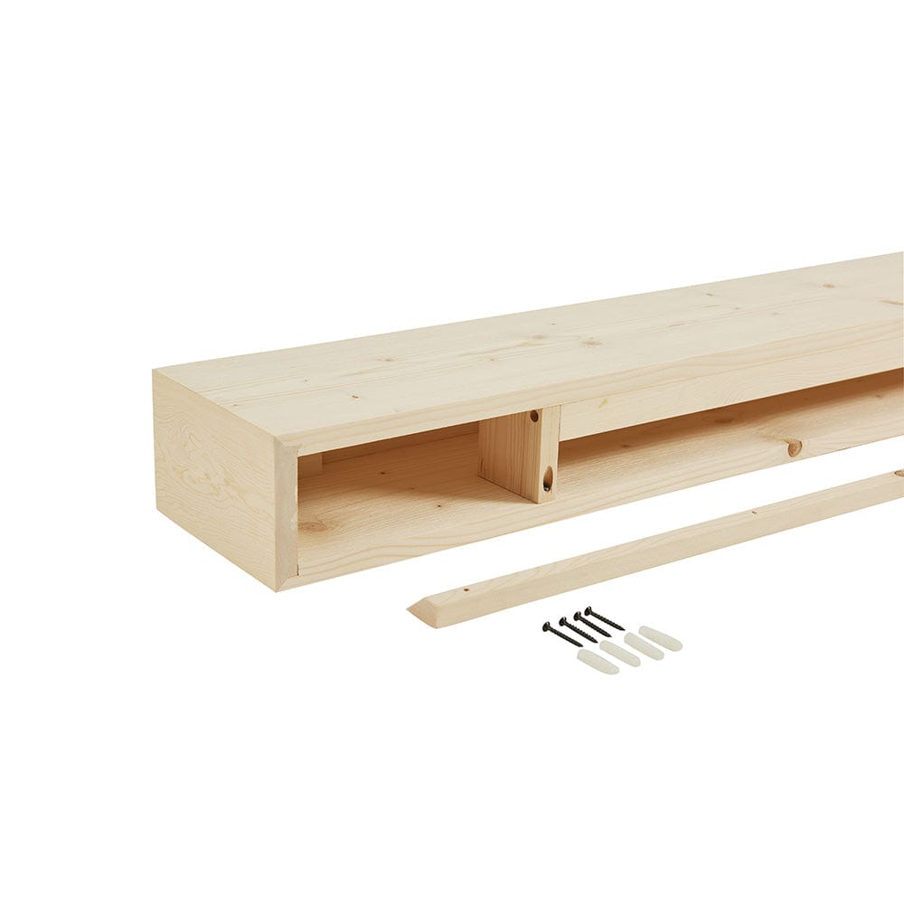 Alt View 4. Touchstone Home Products - Fireplace Mantel Shelf , 72" x 8" x 4.75", Solid Pine Wood Mantel for Over Fireplace - Unfinished.
