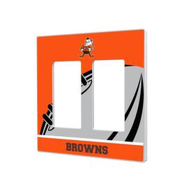 Keyscaper - Cleveland Browns Passtime Design Double Rocker Lightswitch Plate - Multicolor